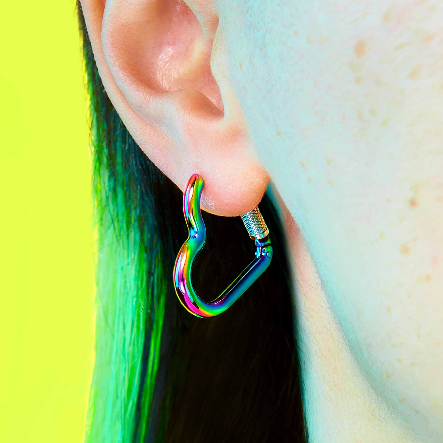 Mini Heart Carabiner Earring - Image 7
