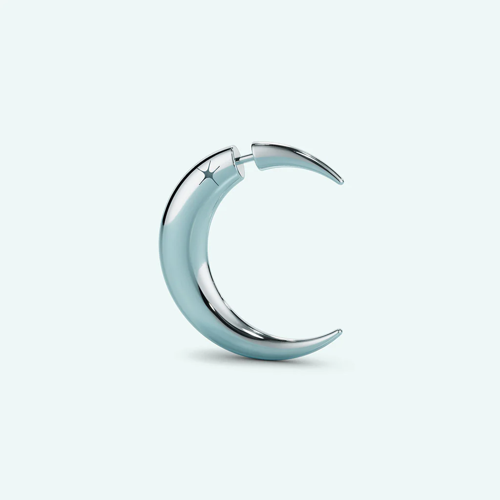 Mini Pierced Moon Earring - Image 3