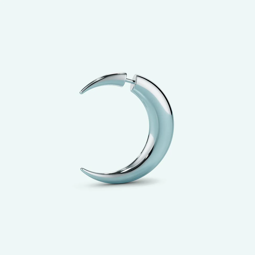 Mini Pierced Moon Earring - Image 4