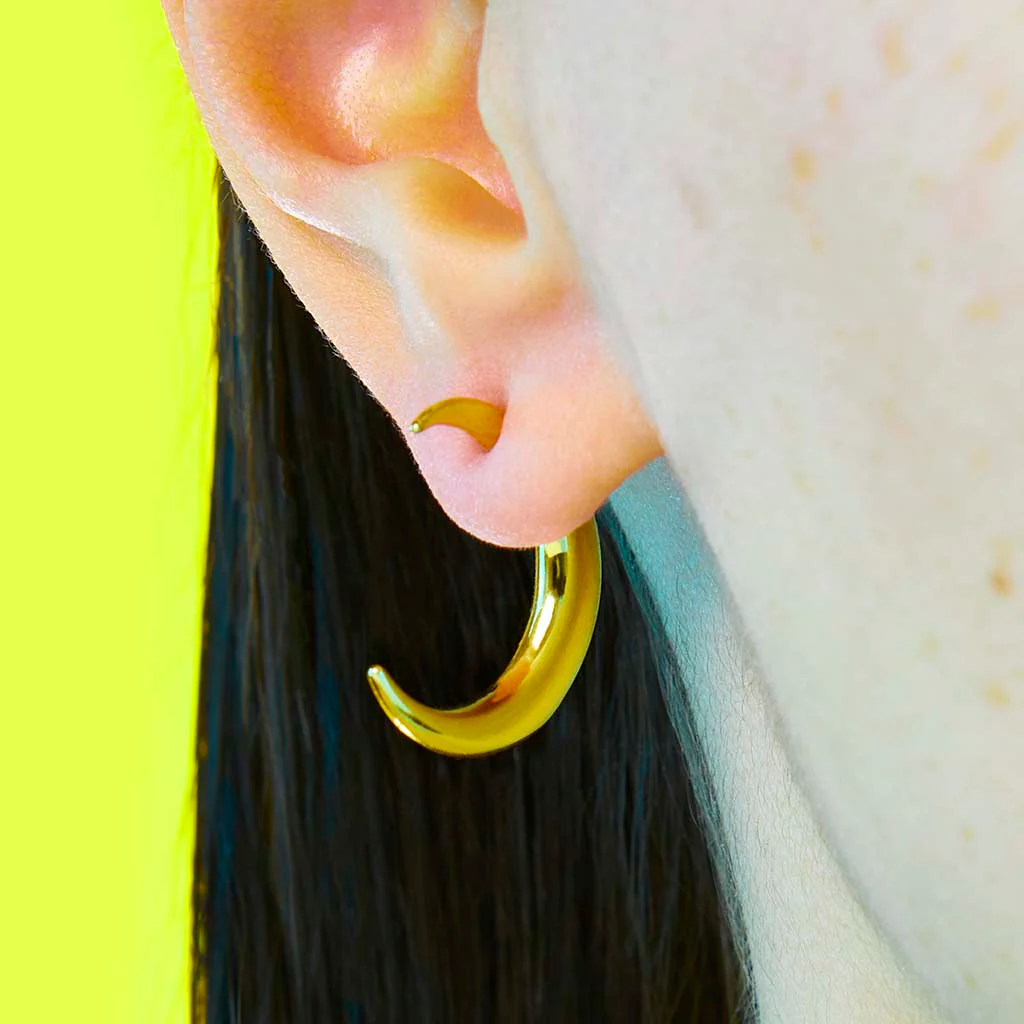 Mini Pierced Moon Earring - Image 6