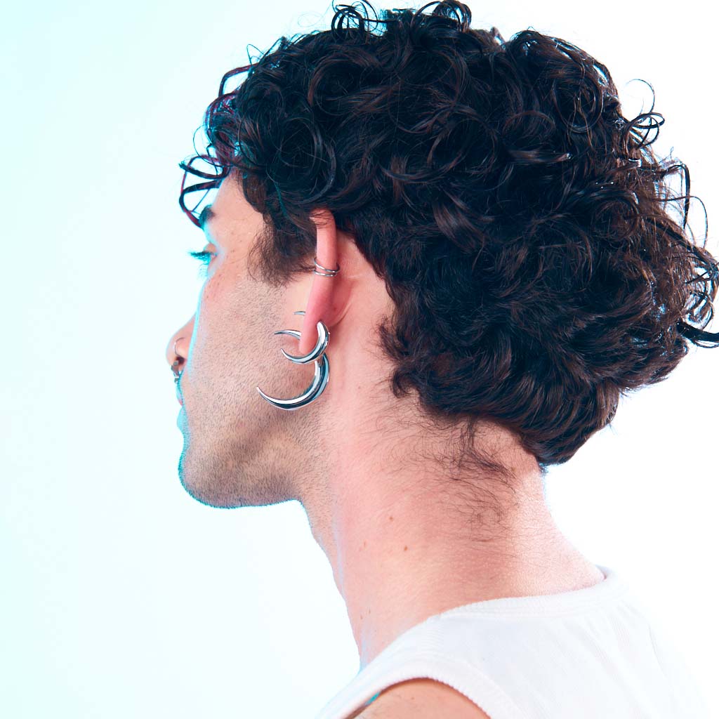 Mini Pierced Moon Earring - Image 7