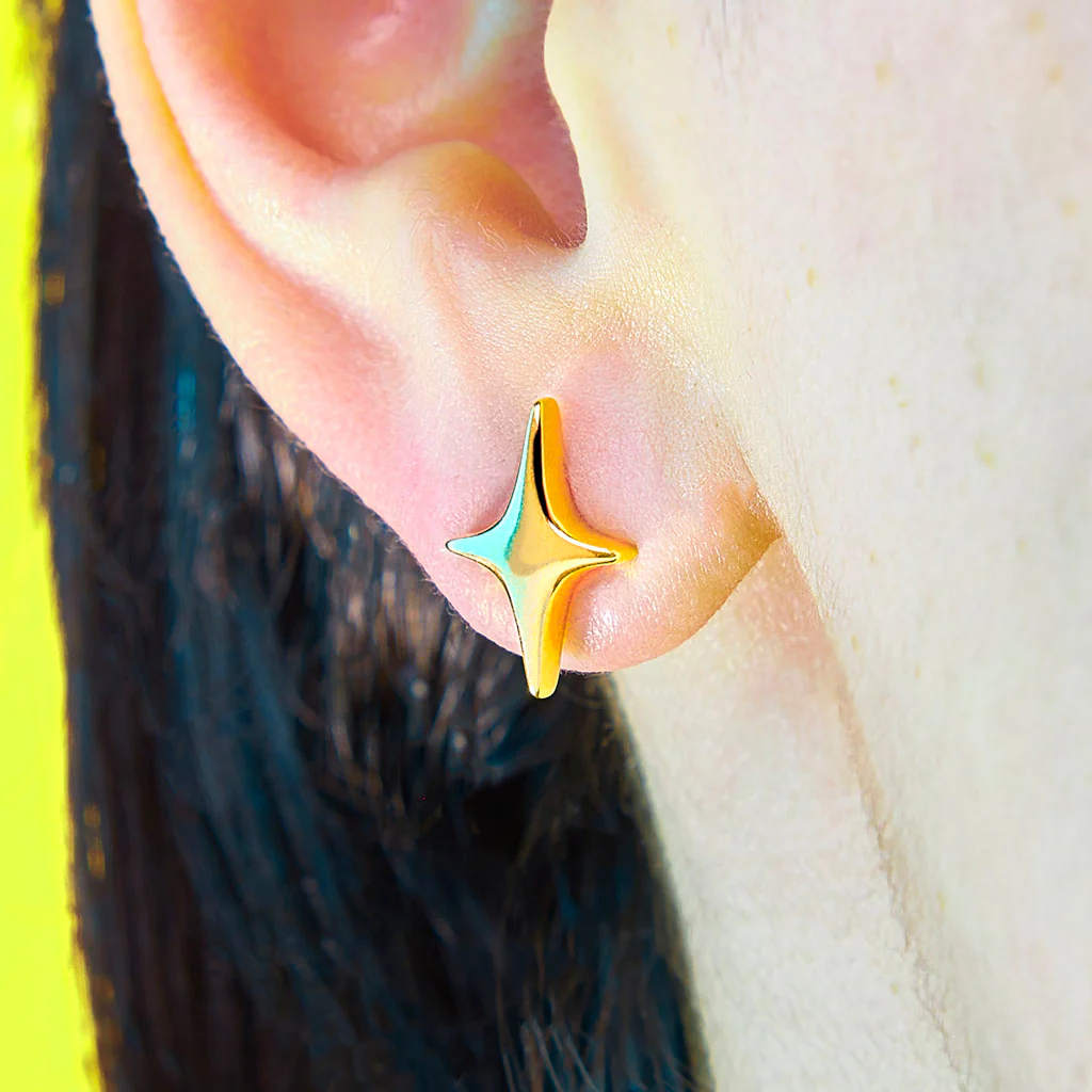Puffy Stud Earrings - Big Sparkle - Image 5