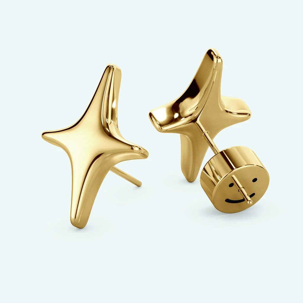 Puffy Stud Earrings - Big Sparkle - Image 6