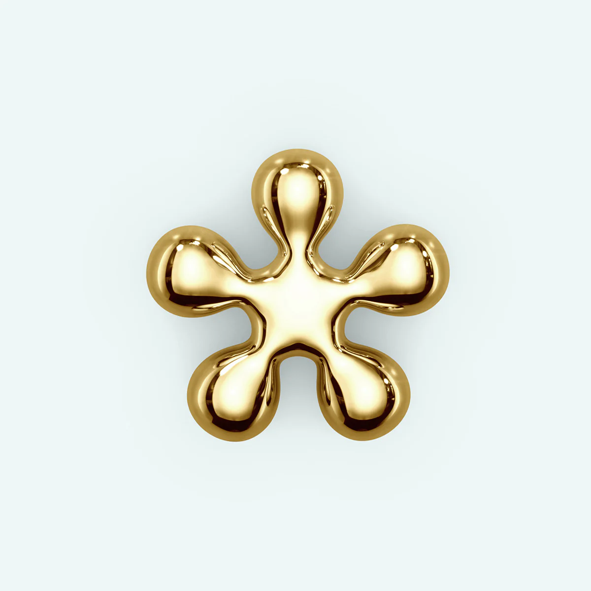 Puffy Stud Earrings - Flower - Image 6