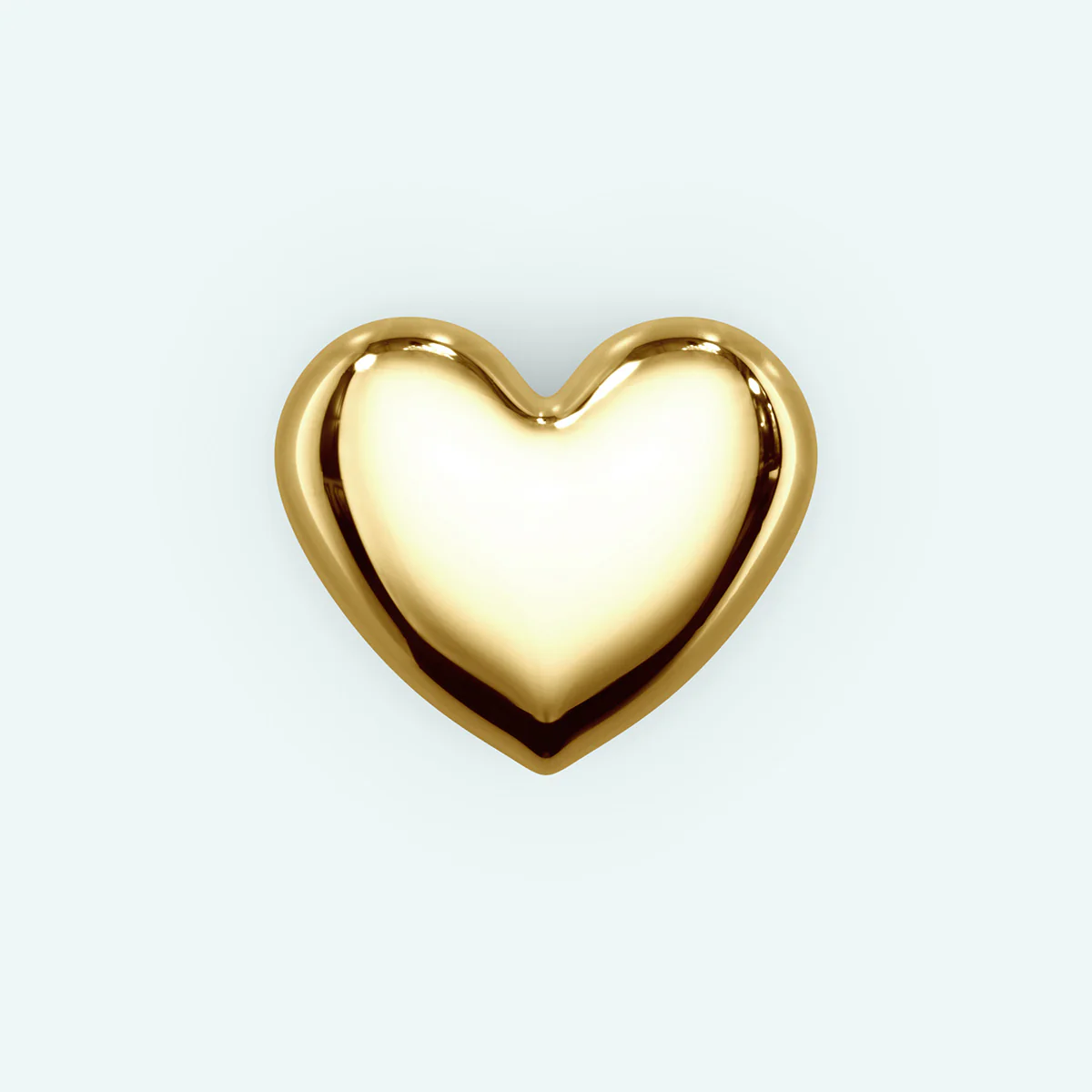 Puffy Stud Earrings - Heart - Image 6