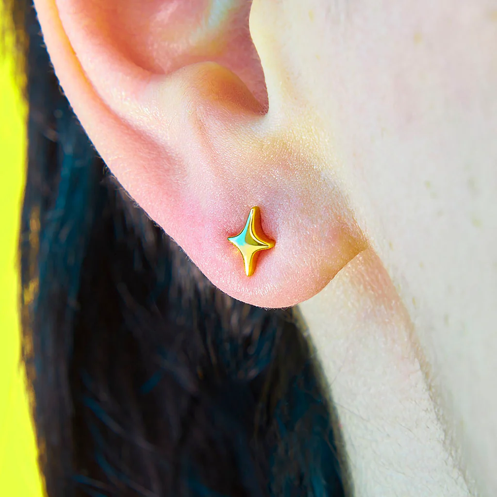 Puffy Stud Earrings - Lil' Sparkle - Image 5