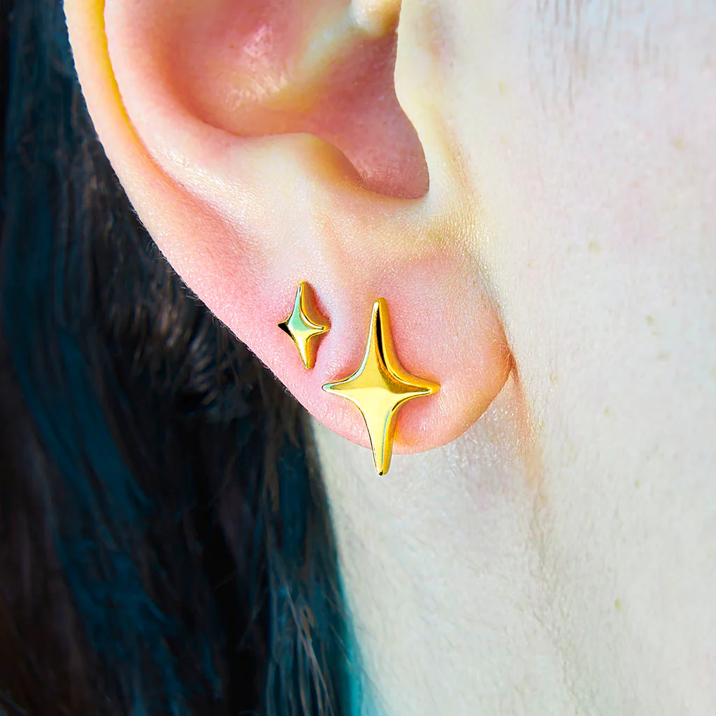 Puffy Stud Earrings - Lil' Sparkle - Image 8