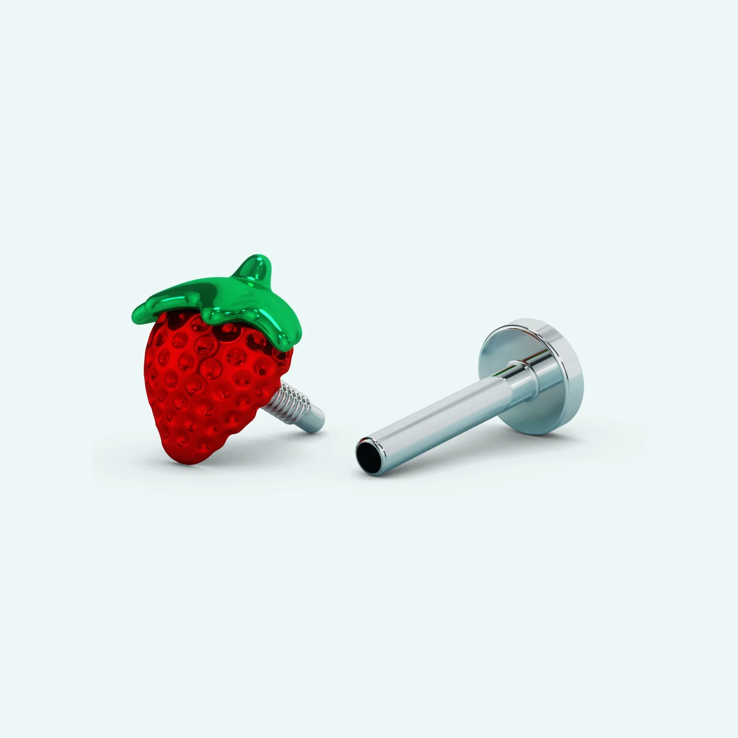 Strawberry Flat Back Earring - Image 3